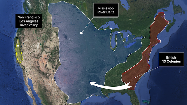 British 13 Colonies and the West